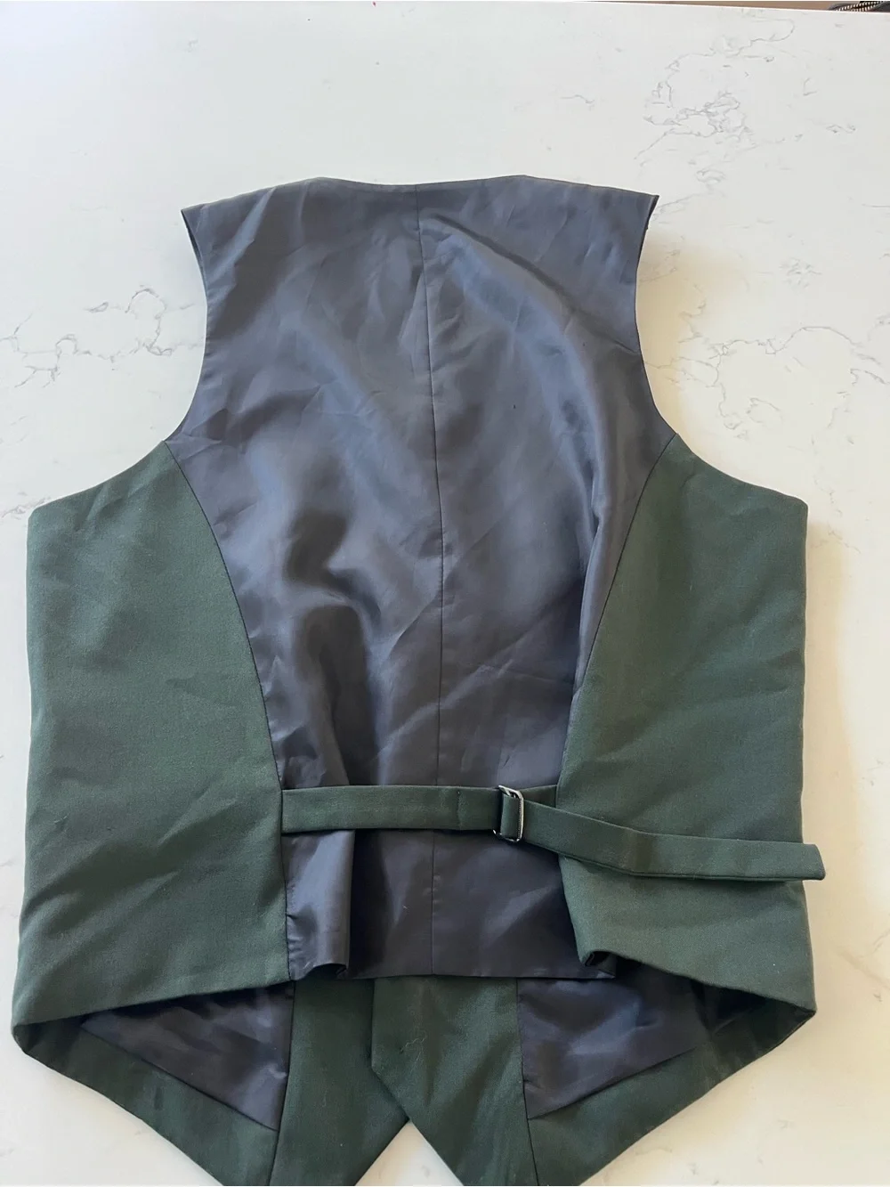 ASOS Dark Green Men's Formal Waistcoat Vest 38 Regular